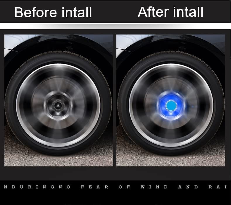 4PCS 54mm Floating LED Wheel Center Caps for 2015-2024 Ford Mustang