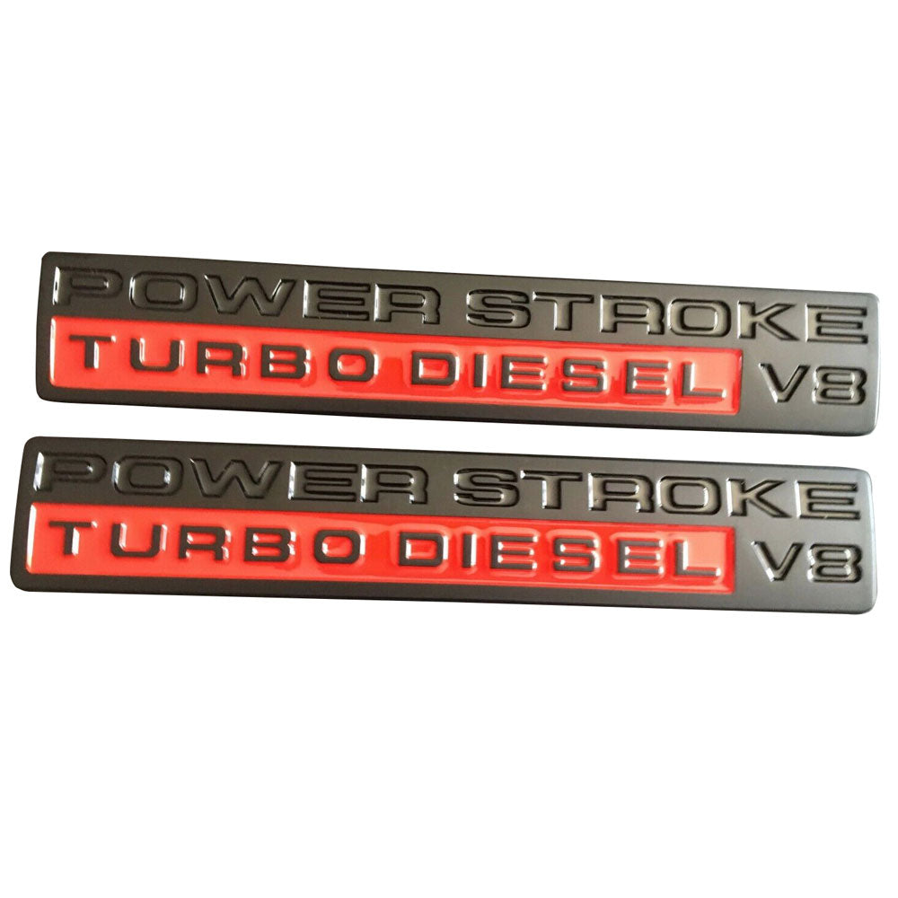 POWER STROKE TURBO DIESEL V8 Door Fender Emblem | 2Pcs