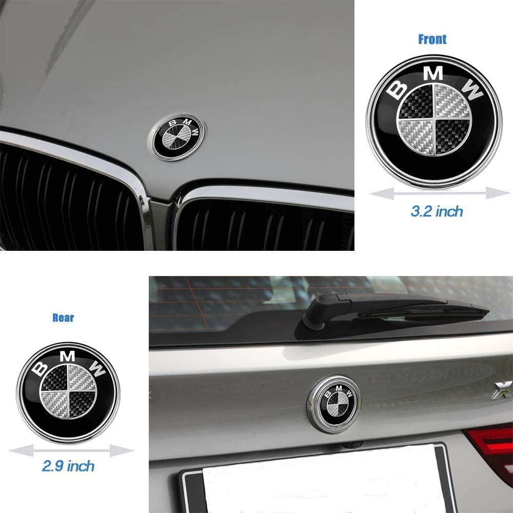 BMW Front Rear Wheel Center Caps Steering Wheel Emblem | 7Pcs