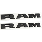 2Pcs Matte Black Front Door Side Letters Emblems Badges For RAM 1500 2019-2022