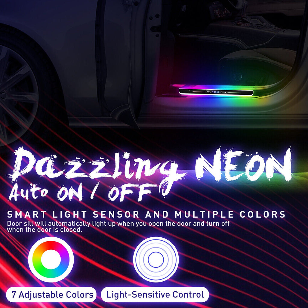 Custom Car Door Sill LED Auto-Sensing Wiring-Free Welcome Courtesy Lights