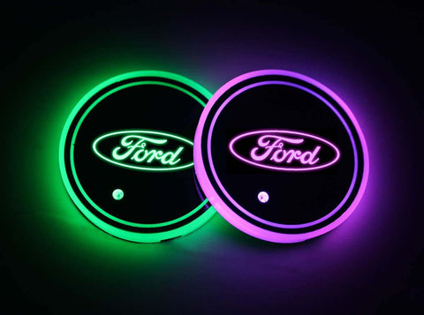 Ford 7 Color LED Car Cup Holder Lights | 2Pcs