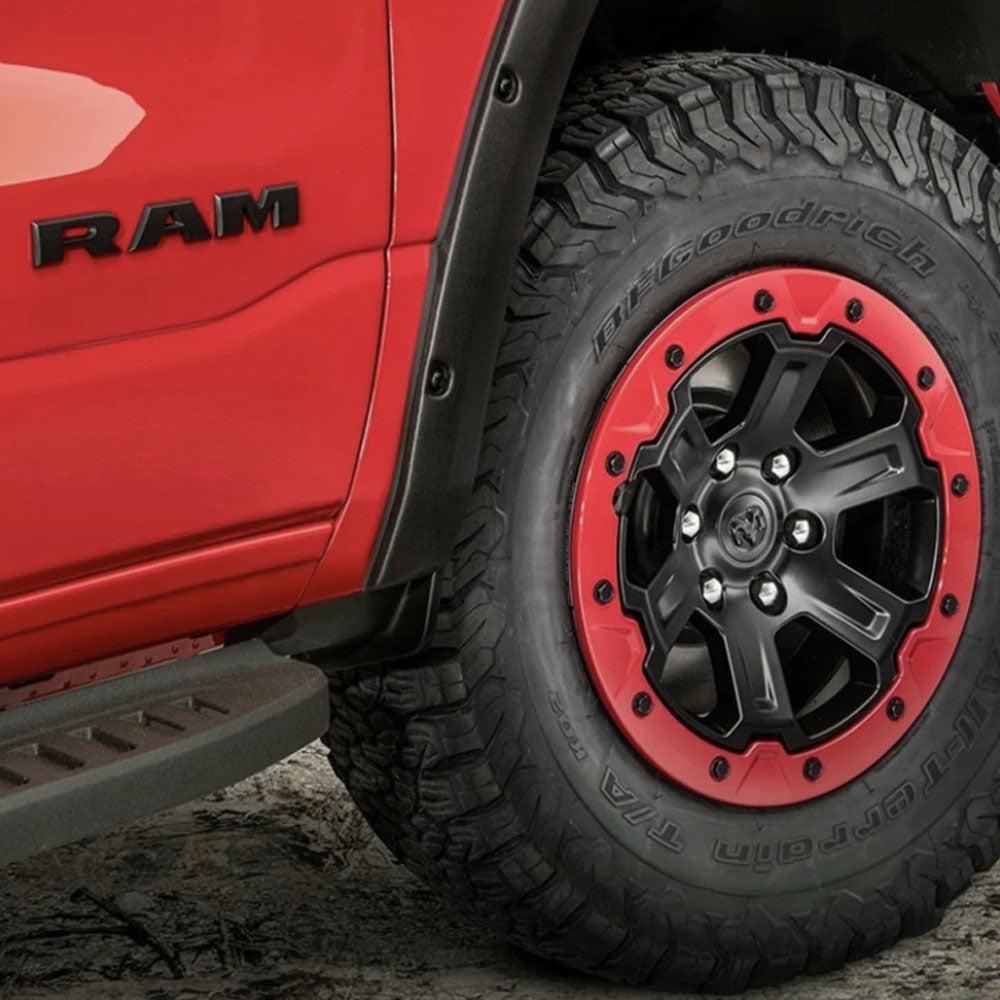 2Pcs Matte Black Front Door Side Letters Emblems Badges For RAM 1500 2019-2022 Secondary image
