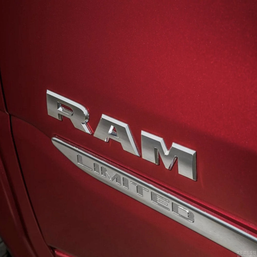 2Pcs Matte Black Front Door Side Letters Emblems Badges For RAM 1500 2019-2022