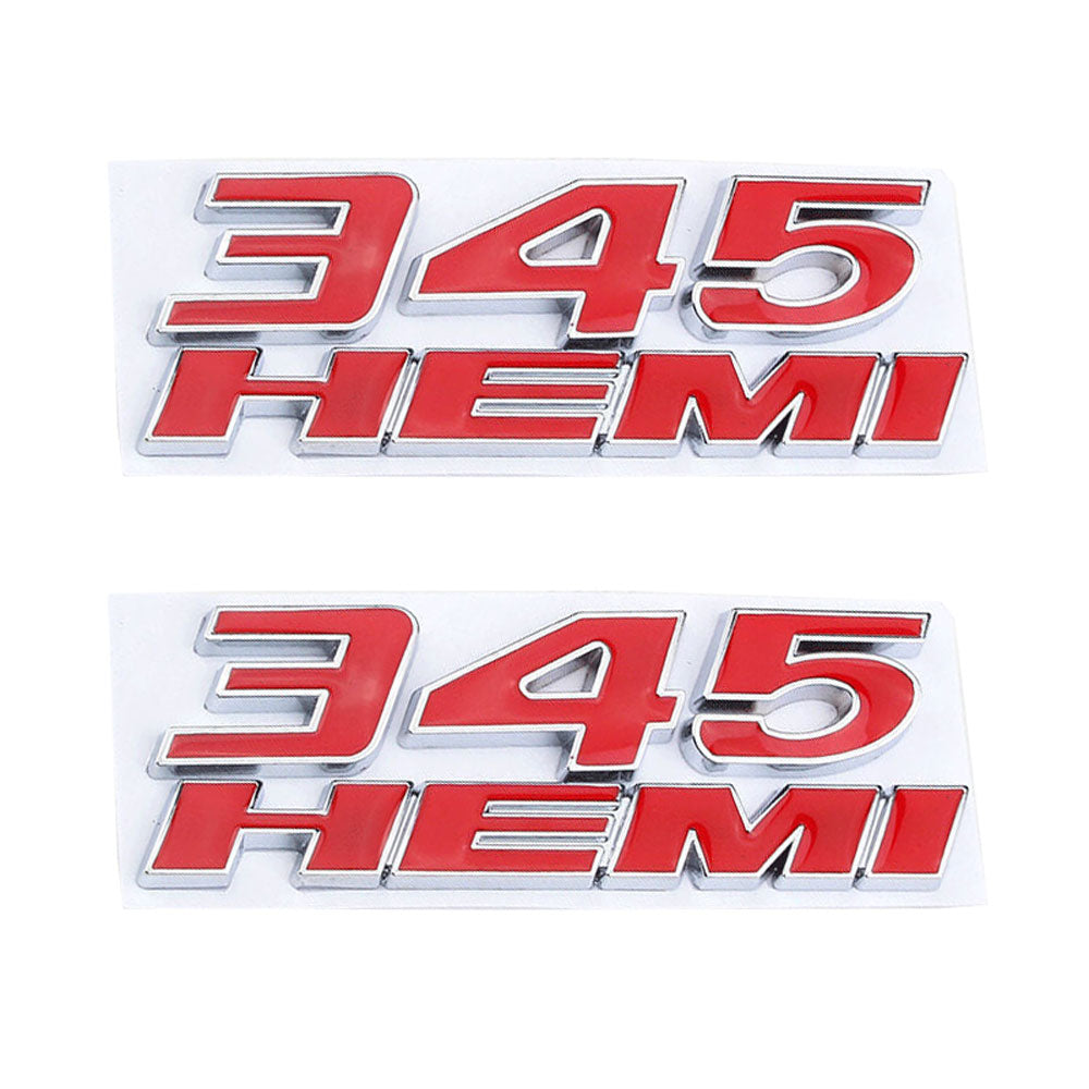 Fits (2pc) Black 345 Badge Emblem Chrome Trim Fits Dodge Mopar 345 HEMI Fits (2pc) Black 345 Badge Emblem Chrome Trim Fits Dodge Mopar 345 HEMI