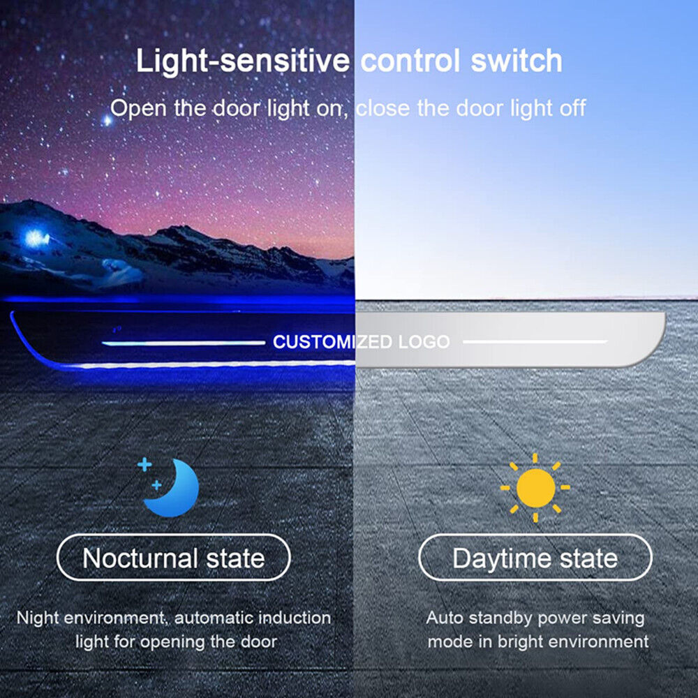 Custom Car Door Sill LED Auto-Sensing Wiring-Free Welcome Courtesy Lights