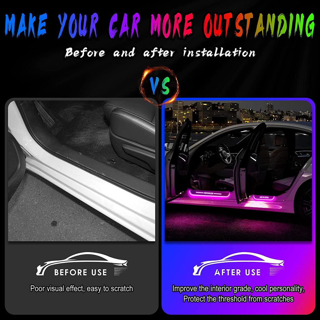 Custom Car Door Sill LED Auto-Sensing Wiring-Free Welcome Courtesy Lights