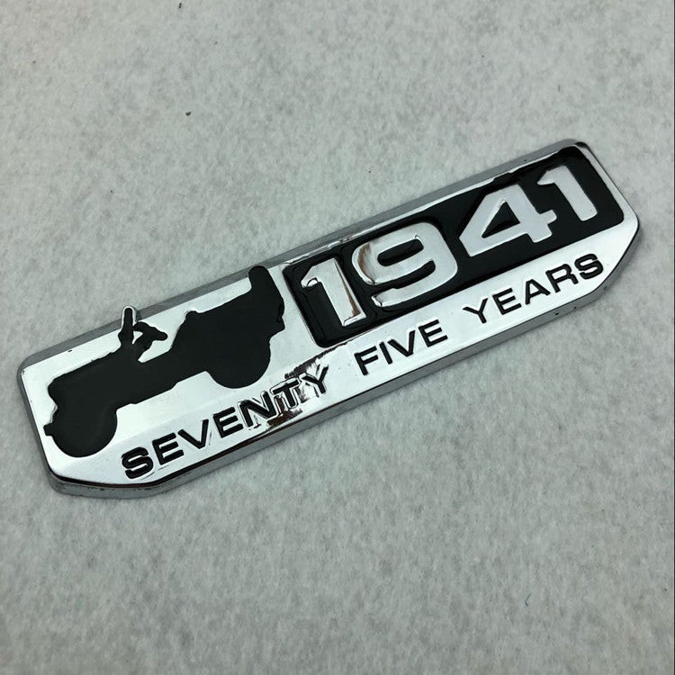 For Jeep Front Fender Door 75 TH Anniversary 1941 Logo Emblem Nameplate Badge