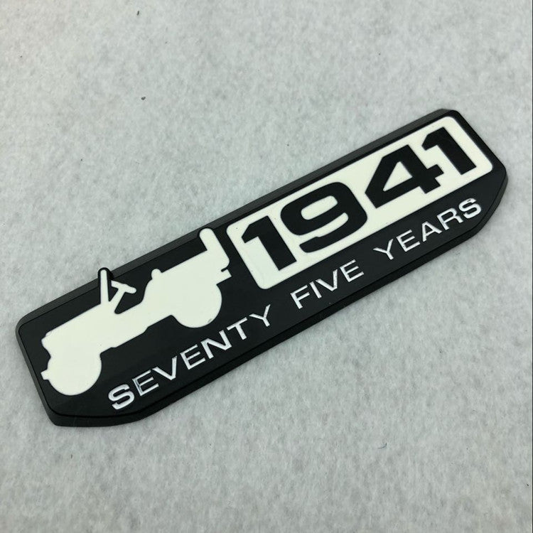 For Jeep Front Fender Door 75 TH Anniversary 1941 Logo Emblem Nameplate Badge